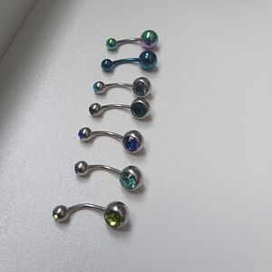 Colorful Belly Button Rings Set